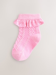 Pink/Green Lace Baby Socks 7 Pack (0mths-2yrs) - Image 4 of 11