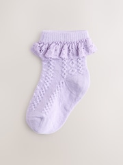 Pink/Green Lace Baby Socks 7 Pack (0mths-2yrs) - Image 7 of 11