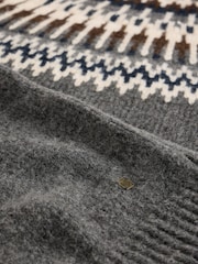 White Stuff Grey Claude Fair isle Pattern Crew Neck Jumper - Image 7 of 7