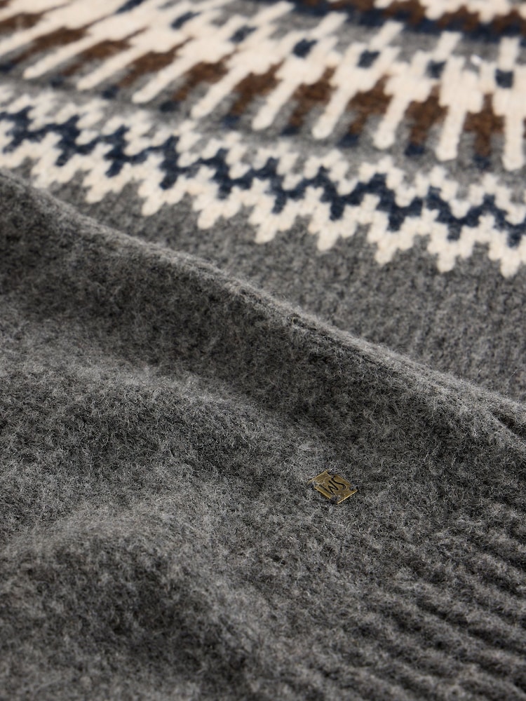 White Stuff Grey Claude Fair isle Pattern Crew Neck Jumper - Image 7 of 7 White Stuff Grey Claude Fair isle Pattern Crew Neck Jumper - Image 7 of 7