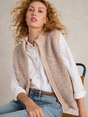 White Stuff Natural Boucle Gilet - Image 1 of 6
