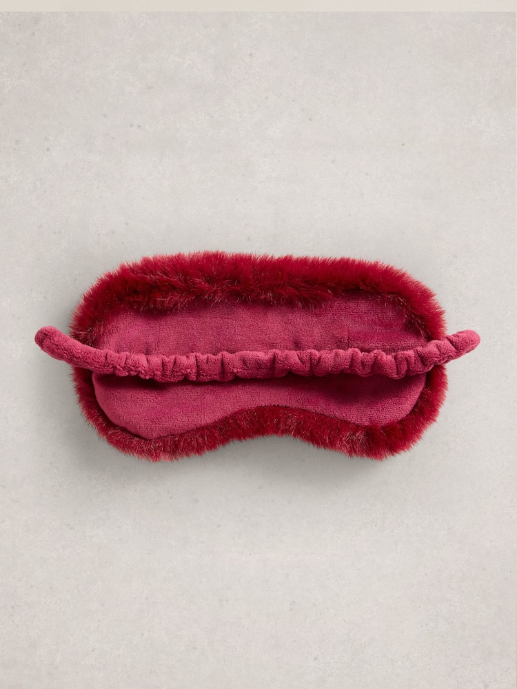 White Stuff Red Faux Fur & Velvet Eye Mask - Image 2 of 3 White Stuff Red Faux Fur & Velvet Eye Mask - Image 2 of 3