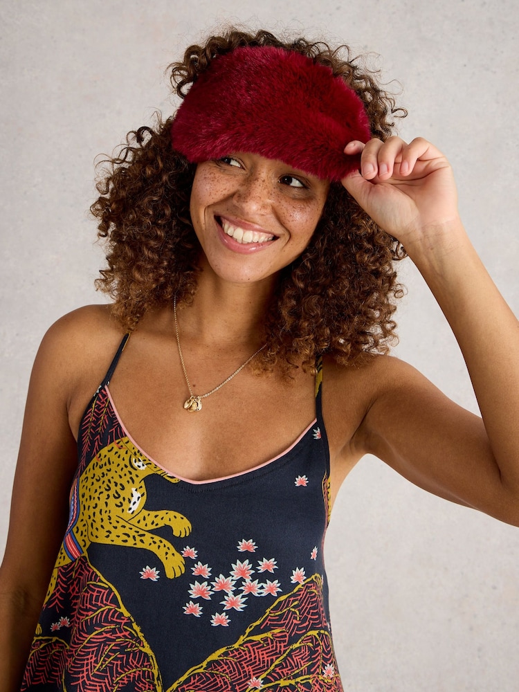 White Stuff Red Faux Fur & Velvet Eye Mask - Image 3 of 3 White Stuff Red Faux Fur & Velvet Eye Mask - Image 3 of 3