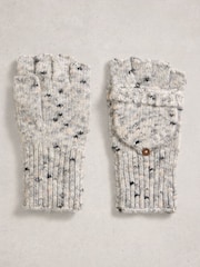 White Stuff Grey Spacedye Flip Mitt Gloves - Image 1 of 3