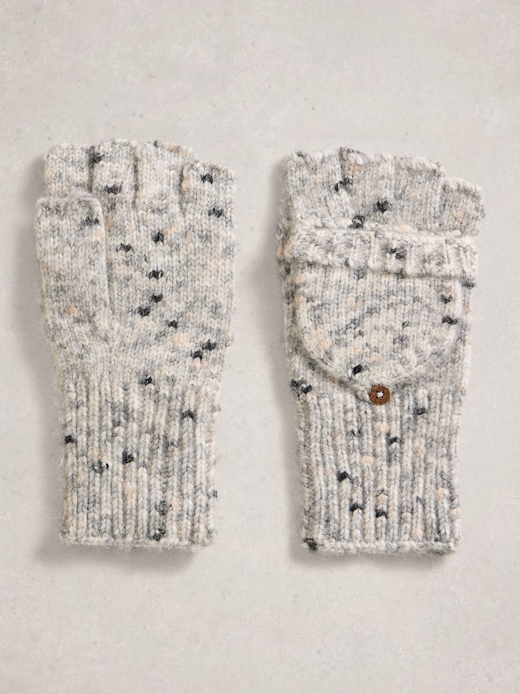 White Stuff Grey Spacedye Flip Mitt Gloves - Image 1 of 3 White Stuff Grey Spacedye Flip Mitt Gloves - Image 1 of 3