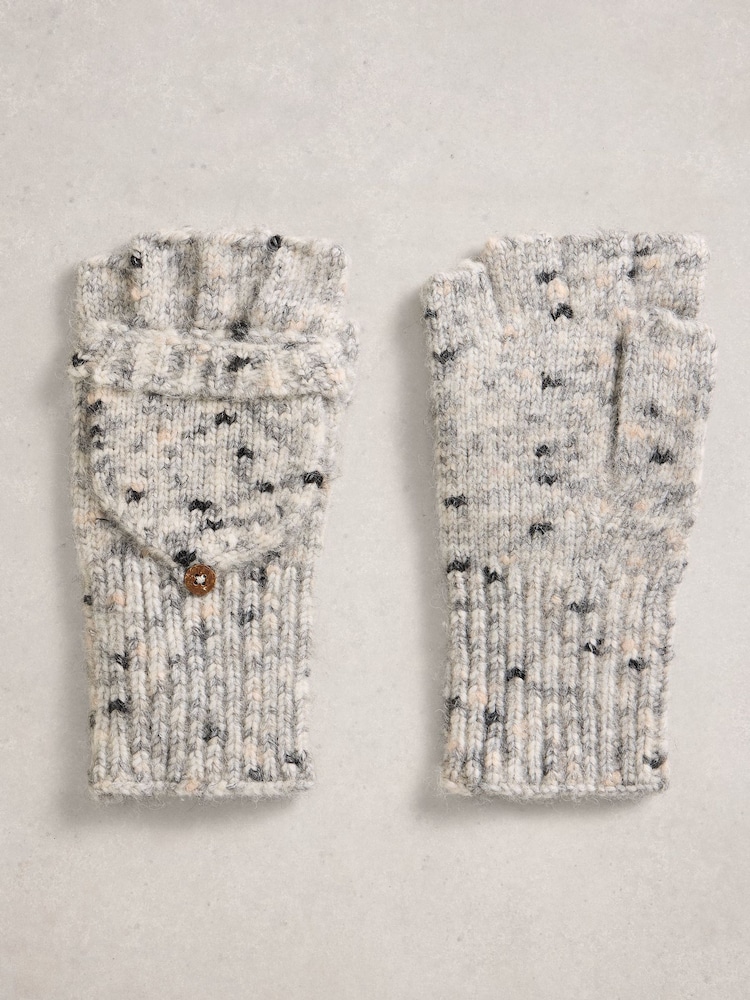 White Stuff Grey Spacedye Flip Mitt Gloves - Image 2 of 3 White Stuff Grey Spacedye Flip Mitt Gloves - Image 2 of 3