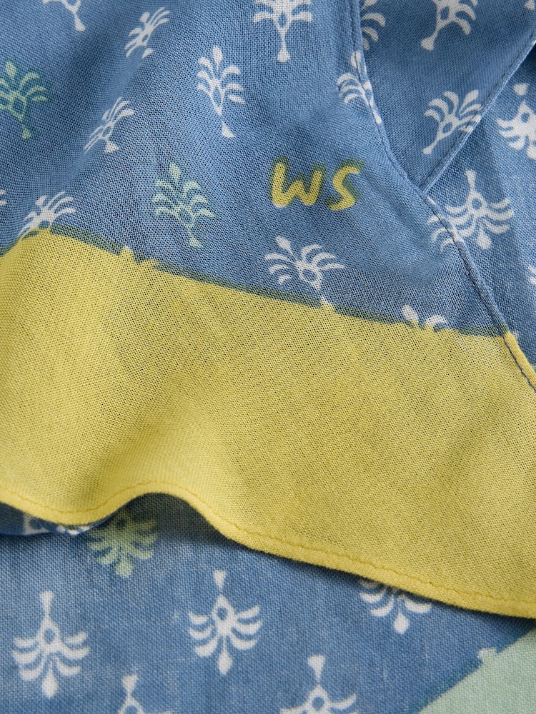 White Stuff Blue Sally Skinny Printed Scarf - Image 3 of 3