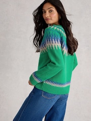 White Stuff Green Fifi Fairisle Jumper - Image 3 of 6