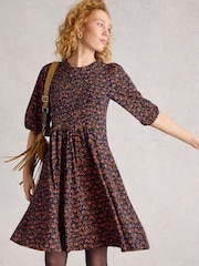 White Stuff Blue Maeva Jersey Dress - Image 3 of 6