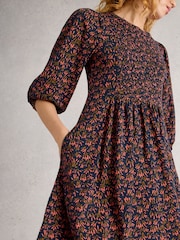 White Stuff Blue Maeva Jersey Dress - Image 4 of 6