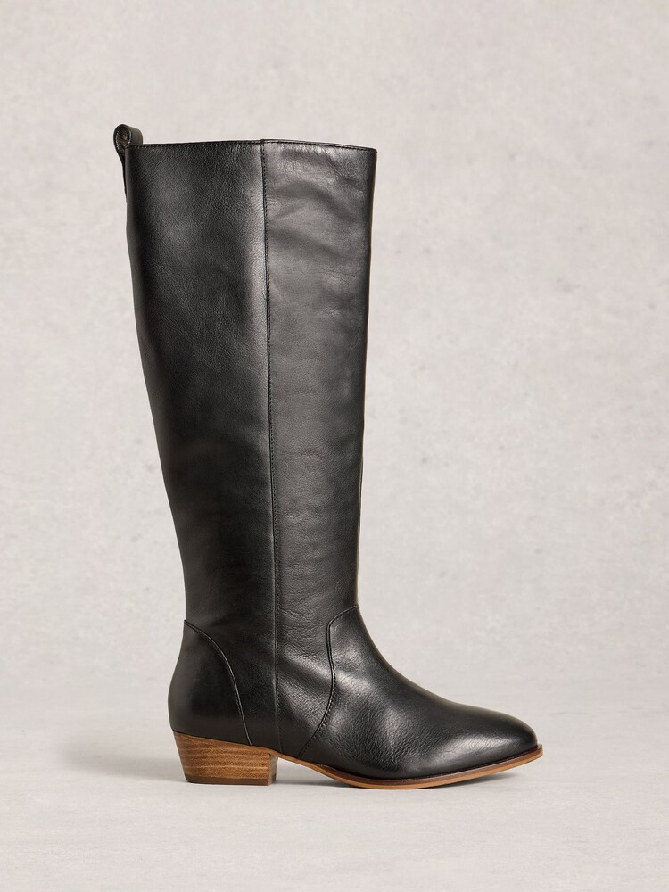 White Stuff Black Willow Leather Knee High Boots - Image 1 of 4 White Stuff Black Willow Leather Knee High Boots - Image 1 of 4