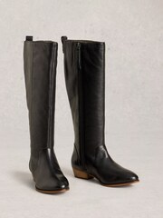 White Stuff Black Willow Leather Knee High Boots - Image 2 of 4