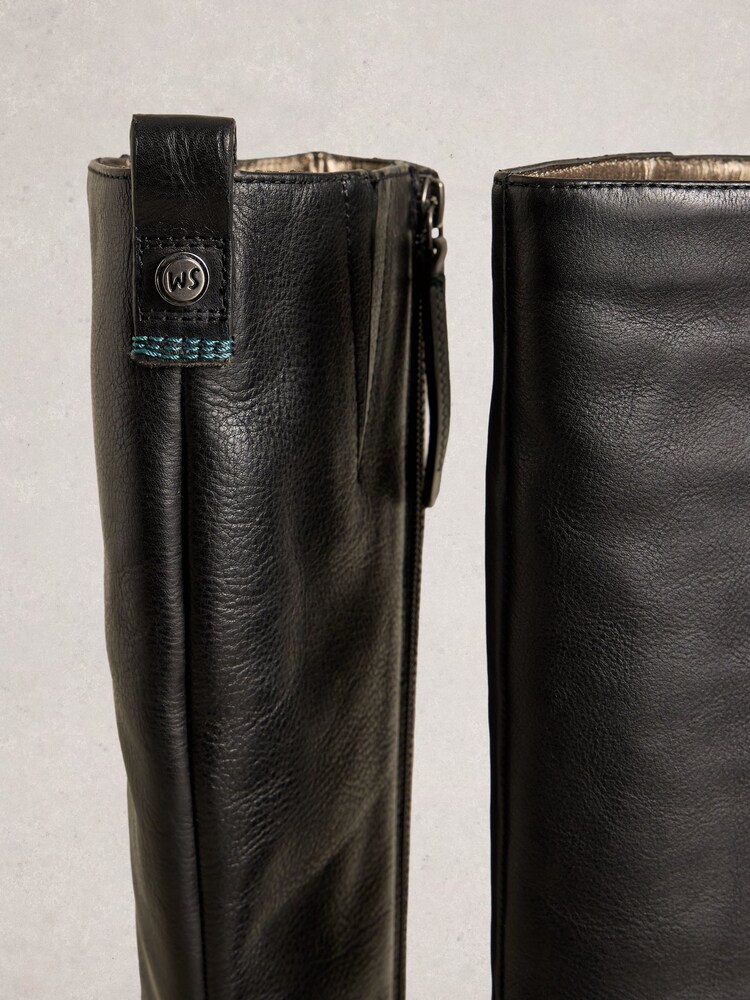 White Stuff Black Willow Leather Knee High Boots - Image 4 of 4