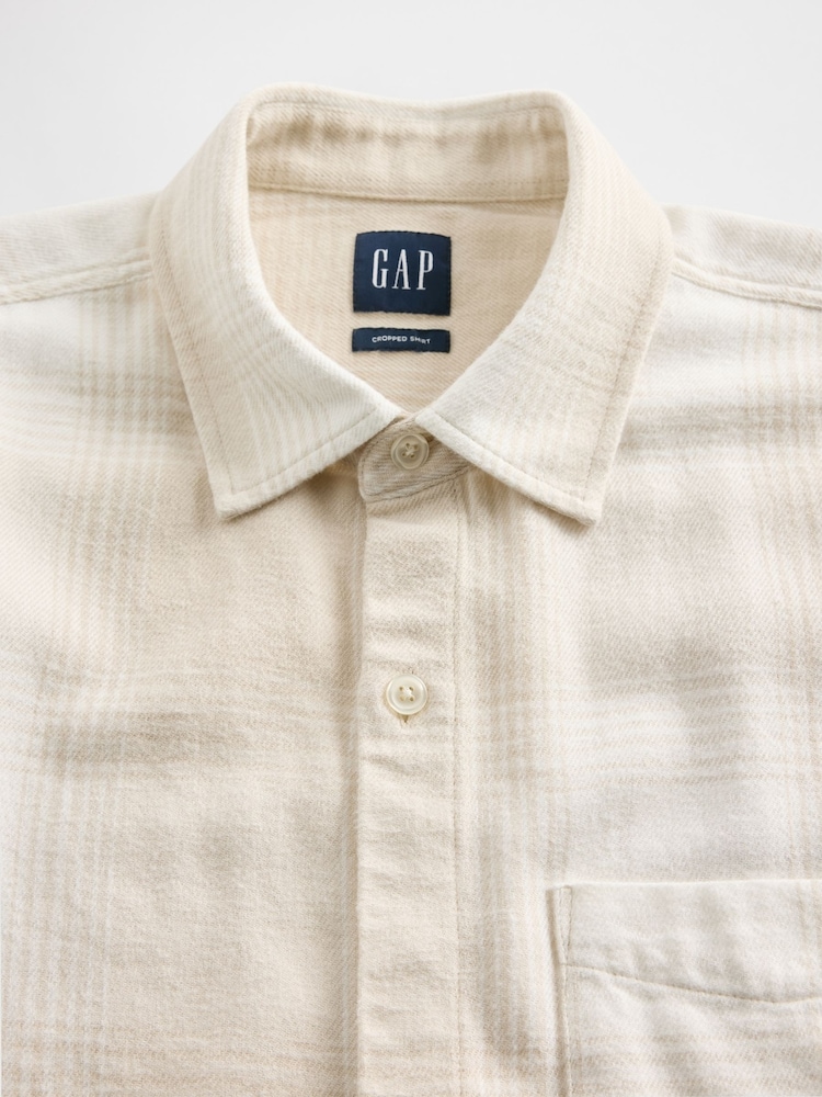 Gap White Relaxed Flannel Shirt - Image 4 of 4
