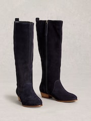 Yours Curve Kniehohe Stiefel aus Veloursleder in weiter Passform - Bild 2 von 4