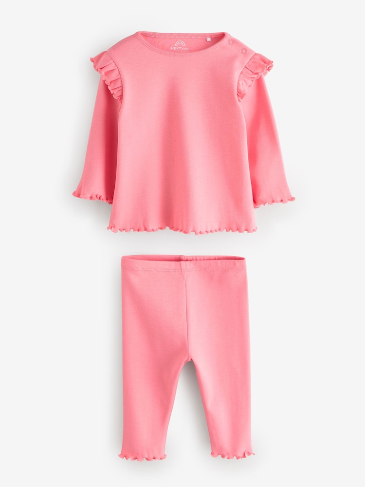 Pink Long Sleeve Tops and Leggings Set 2 Piece - Image 1 of 1