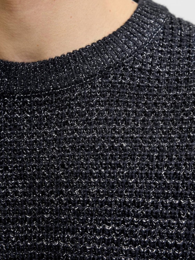 JACK & JONES Blue Knit Crew Neck Jumper - Image 2 of 5 JACK & JONES Blue Knit Crew Neck Jumper - Image 2 of 5