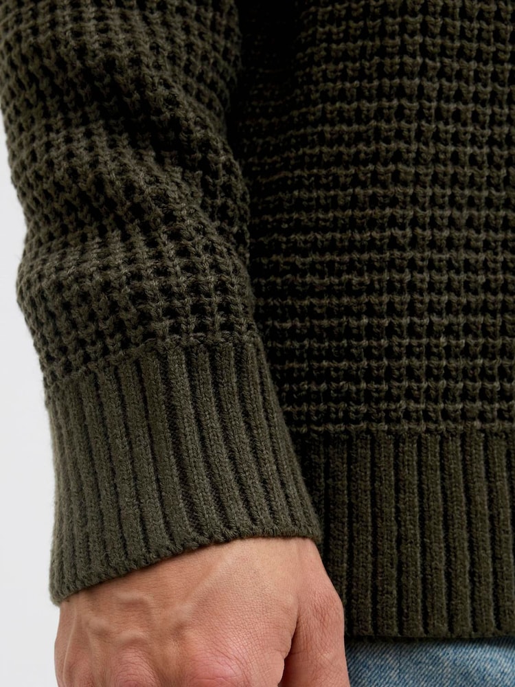 JACK & JONES Green Knit Crew Neck Jumper - Image 2 of 5 JACK & JONES Green Knit Crew Neck Jumper - Image 2 of 5
