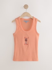 Orange - Spritz Beaded Ribbed Vest Top - Bild 5 von 7