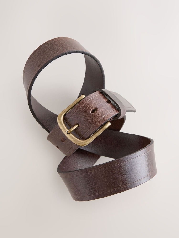 بني - حزام جلد كاجوال - Image 2 of 3