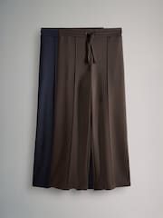 The Set Navy Blue/Chocolate Brown Modal Straight Leg Joggers 2 Pack - Image 1 of 5