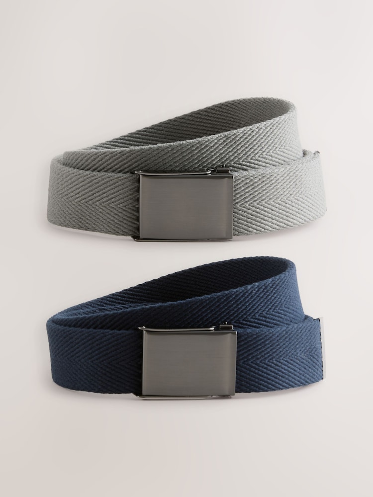 Black/Seafoam Green Canvas Golf Belts 2 Pack - Image 1 of 7