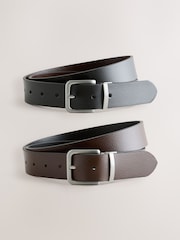 Black/Brown Reversible Leather Belt - Image 1 of 5