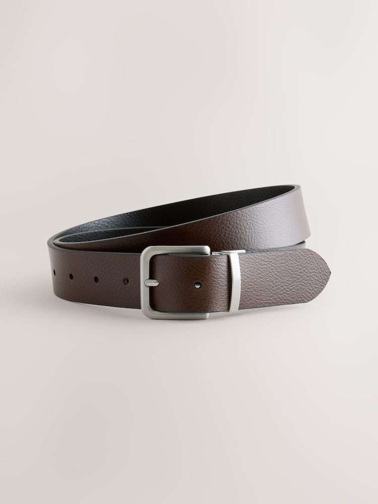 Black/Brown Reversible Leather Belt - Image 2 of 5