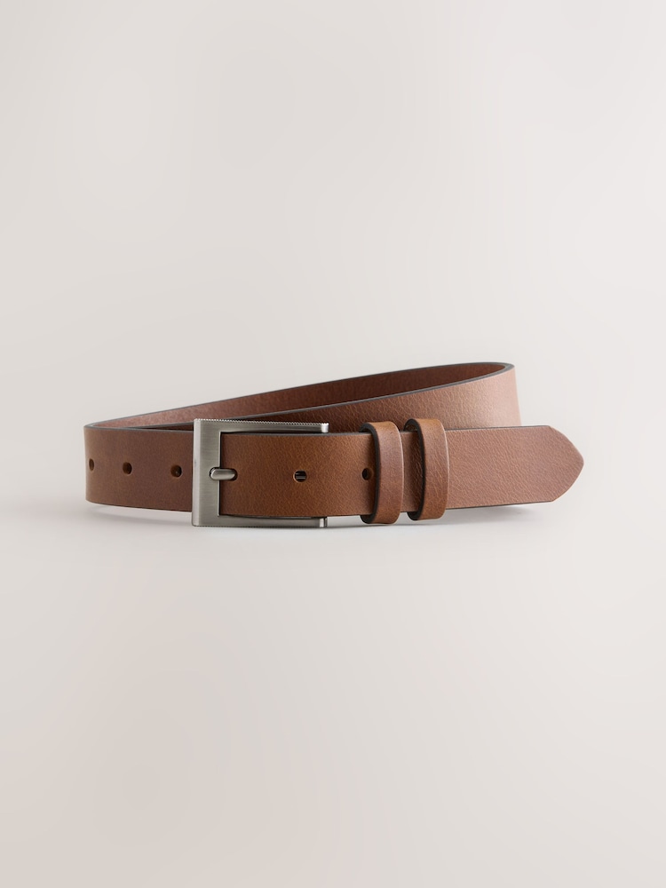 Dark Tan Brown Leather Belt - Image 1 of 3