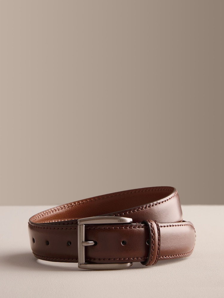 Chocolate Brown Signature Formal Belt Made In Italy - Image 1 of 3