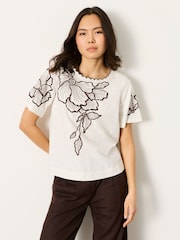 Bluză cu brodat FatFace - Imaginea 1 din 7