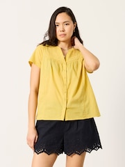 FatFace Letty Yellow Petite Embroidered Blouse - Image 4 of 6
