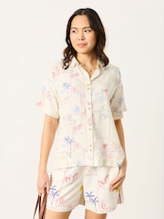 FatFace Kara Ivory Sea Postcard Petite Shirt - Image 1 of 6