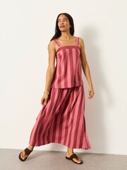 FatFace Joesie Rust Red Petite Stripe Cami - Image 5 of 6