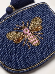 FatFace Navy Bee Beaded Purse - Image 2 of 2