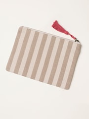FatFace Beige Sun Embroidered Stripe Pouch - Image 2 of 3