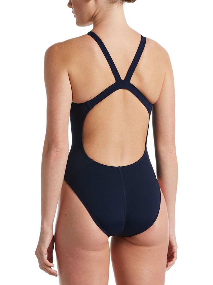Nike Navy Hydrastrong Solid Fastback Swimsuit - Image 2 of 5 Nike Navy Hydrastrong Solid Fastback Swimsuit - Image 2 of 5