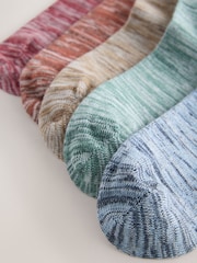 Blue/Brown/Purple Melange Socks 5 Pack - Image 3 of 8