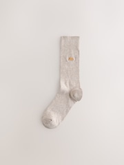 Blue/Grey Marl Breakfast Fun Embroidered Socks 8 Pack - Image 6 of 12
