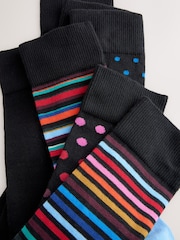 Black Striped Pattern Socks 8 Pack - Image 10 of 11