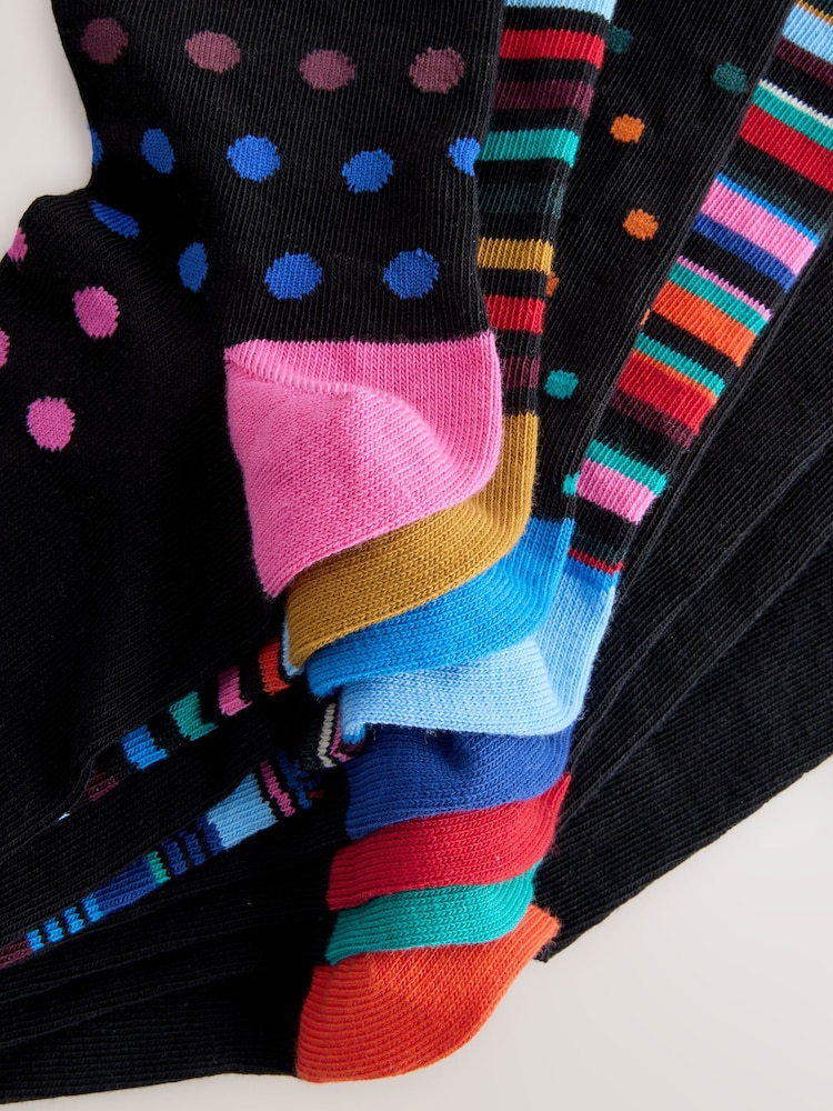 Black Striped Pattern Socks 8 Pack - Image 11 of 11