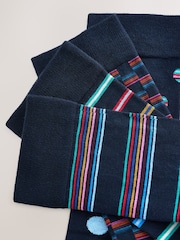 Navy Neon Spot Stripe Modal Signature Socks 4 Pack - Image 6 of 7