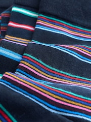 Navy Neon Spot Stripe Modal Signature Socks 4 Pack - Image 7 of 7