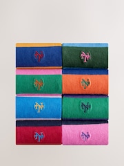 Verde/Albastru/Portocaliu cu dungi - Pachet de șosete cu model 8 - Imaginea 10 din 12