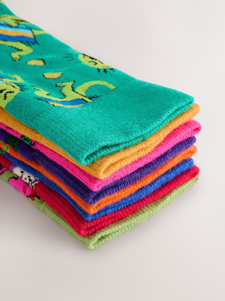 Blue/Green/Red Animal Pattern Socks 8 Pack - Image 11 of 11