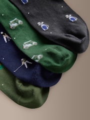 Blue/Green Golf Signature Patterm Socks 4 Pack - Image 3 of 7
