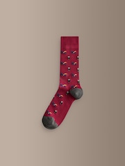 Green/Red/Grey Pattern Socks 5 Pack - Image 6 of 6