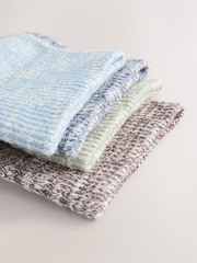 Green/Grey/Blue Slub Midweight Socks 4 Pack - Image 3 of 7