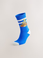 White/Blue Looney Tunes License Sports Socks 2 Pack - Image 2 of 7