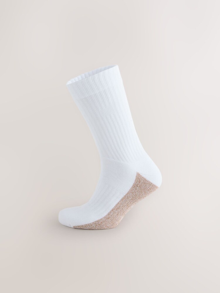 White Twisted Footbed Cushioned Sports Socks 4 Pack - Image 2 of 9